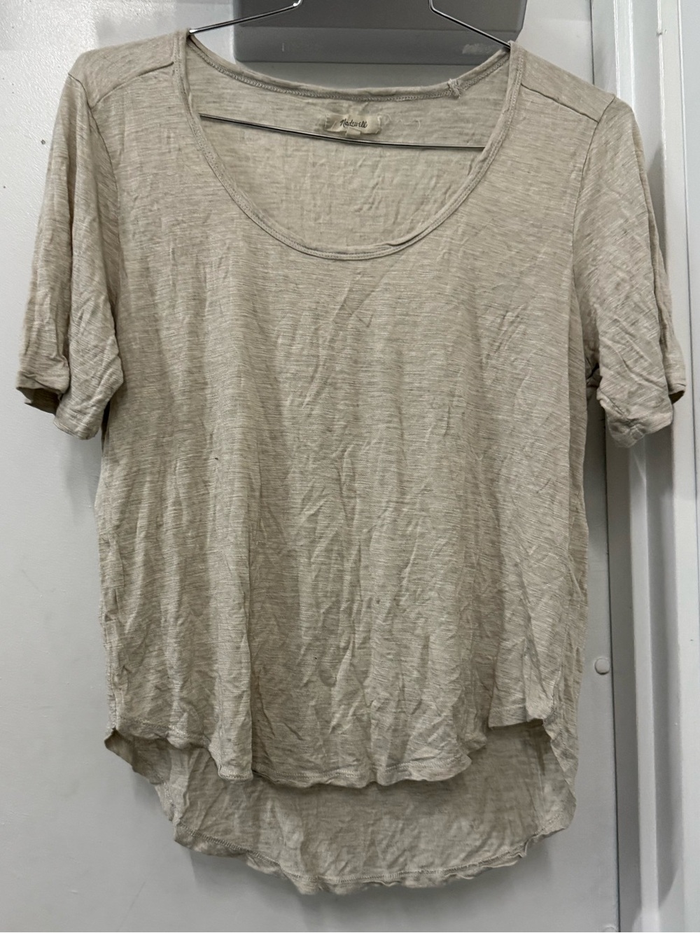 Madewell Light Beige Scoop Neck Women's Top -